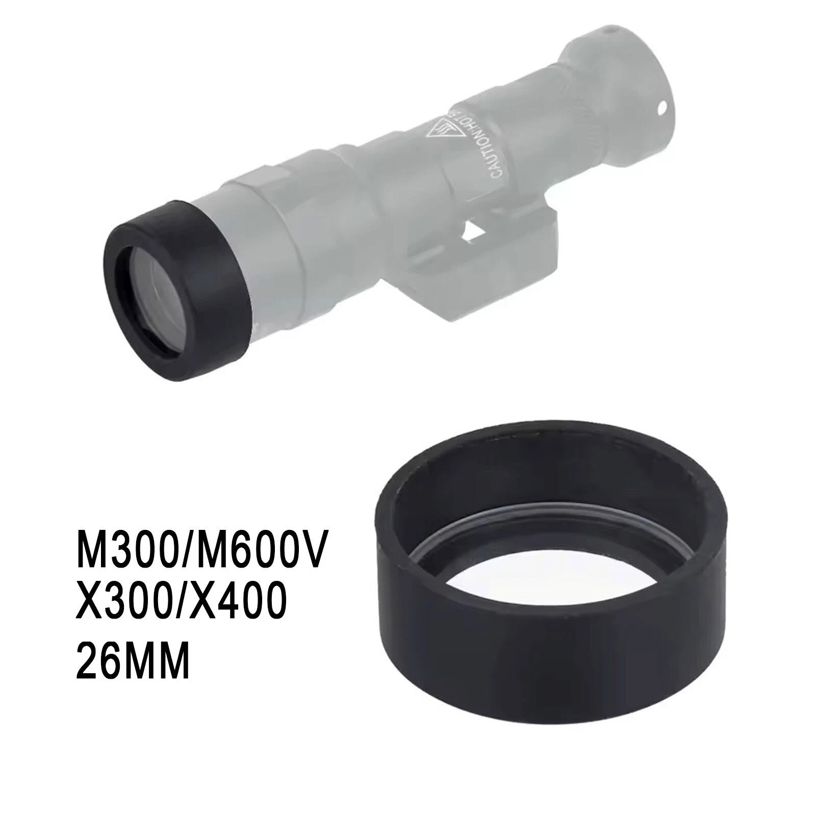 26mm & 28mm Light Protector Cover Torch Lens Cap For Tacticat Flashlight M300