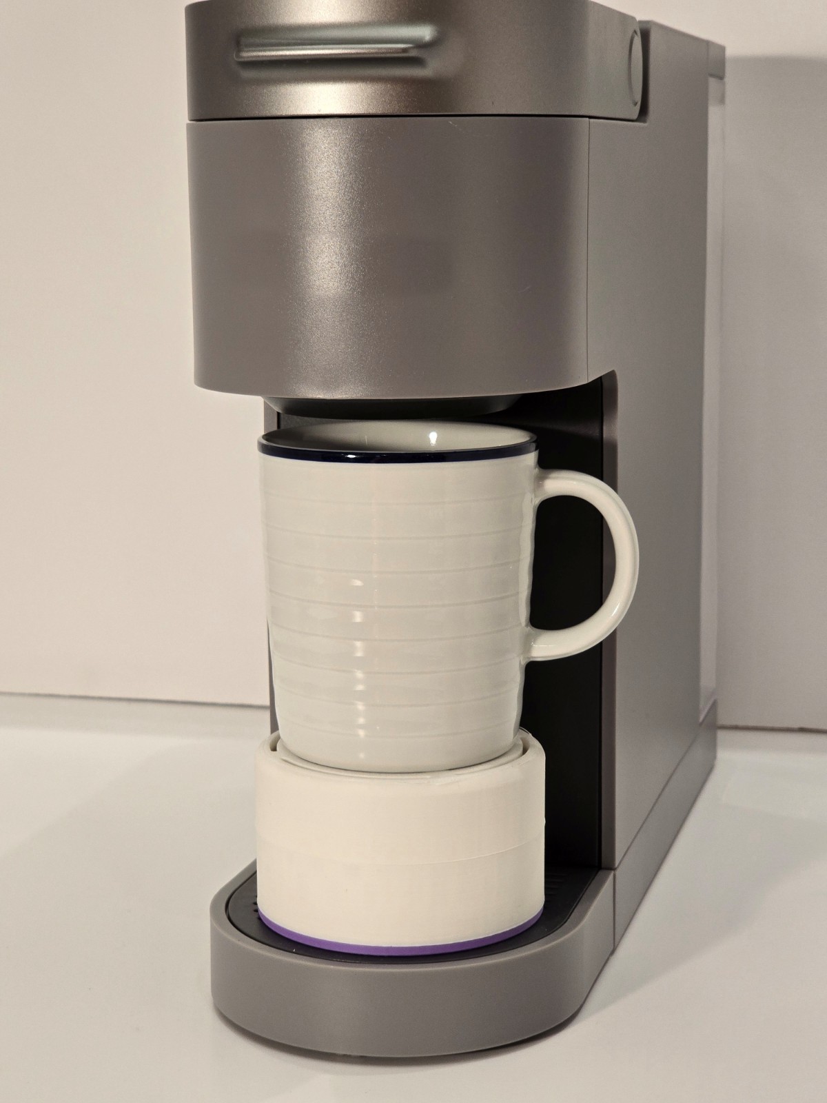 Anti-Splash Adjustable Cup Stand Accessory for Keurig Coffee Makers White/Lilac