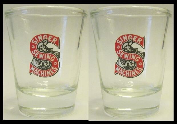 Set of 2 Singer Sewing 1½oz. Shot Glasses