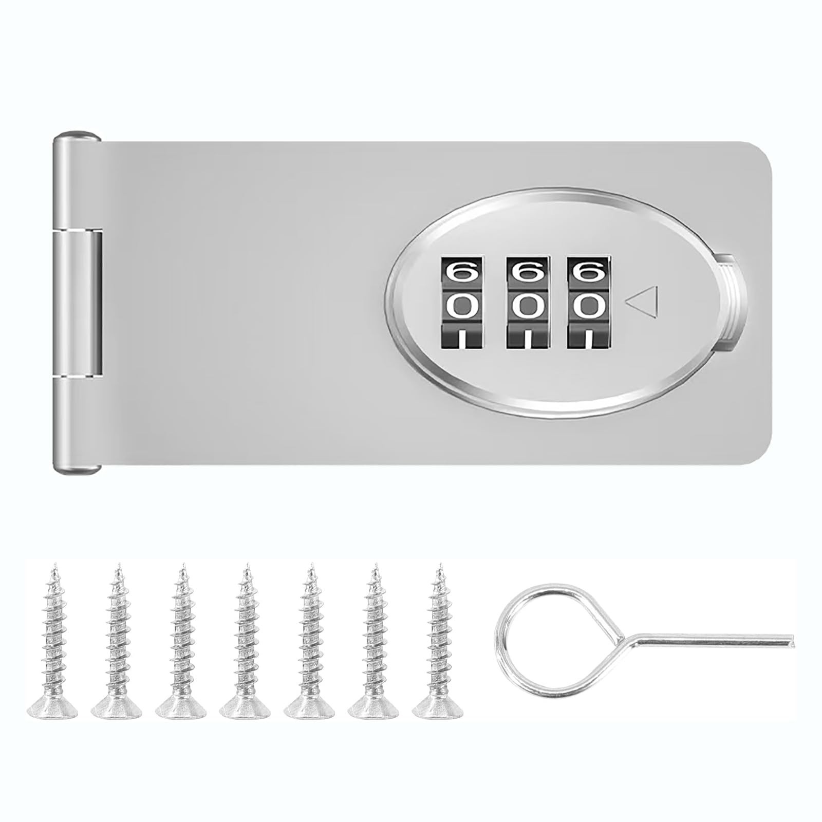 3-Digit Keyless Cabinet Lock for Wooden Furniture - No Drill Zinc Alloy Combi...