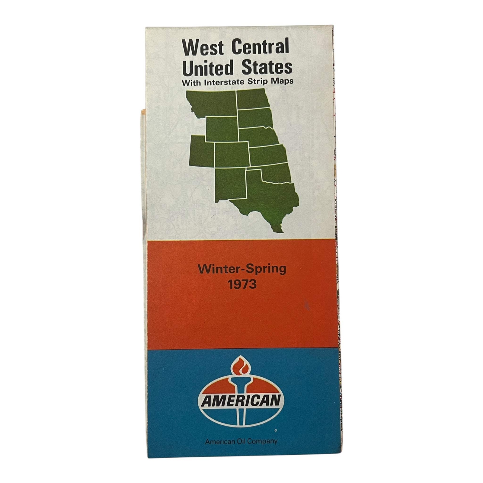 Map - American West Central United State with Interstate Strip Maps Winter / Spr