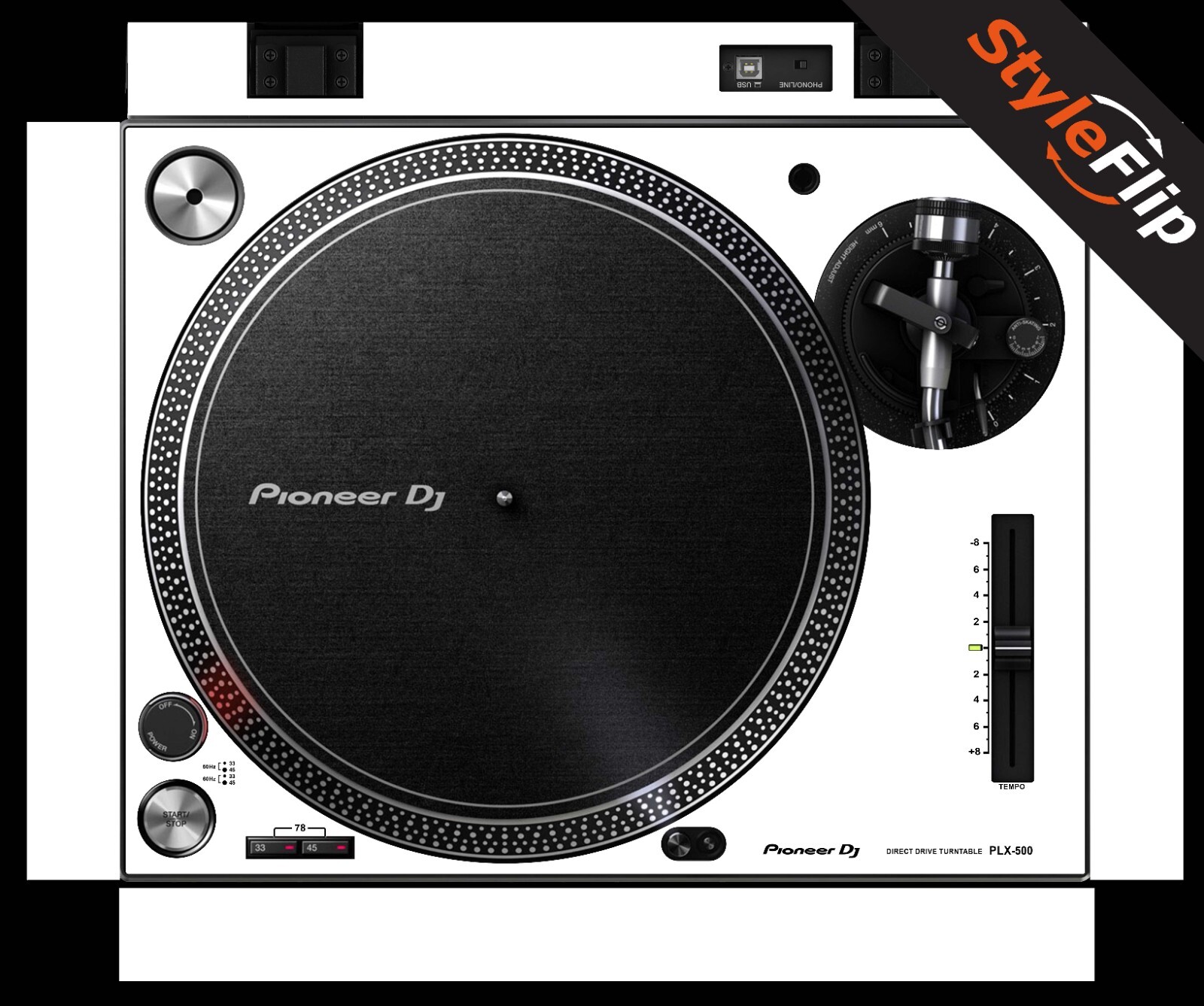 Pioneer PLX-500  | White | Protective Decal | StyleFlip Skins