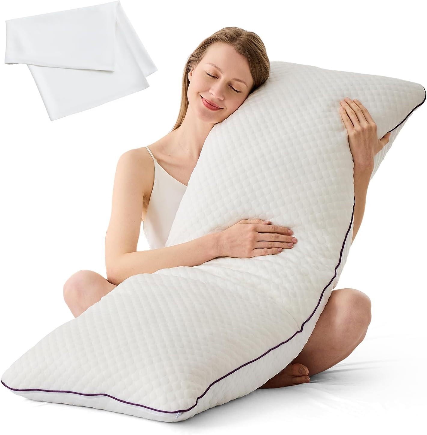 Cooling Adjustable Body Pillow with Bamboo Case - Full Support for Sleepers
