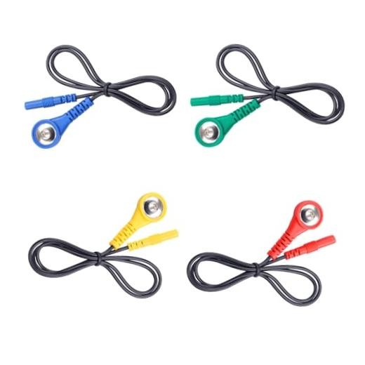 4 PCS Electrode Lead Wire Adapters 4 Colors Replacement Electrode Quick