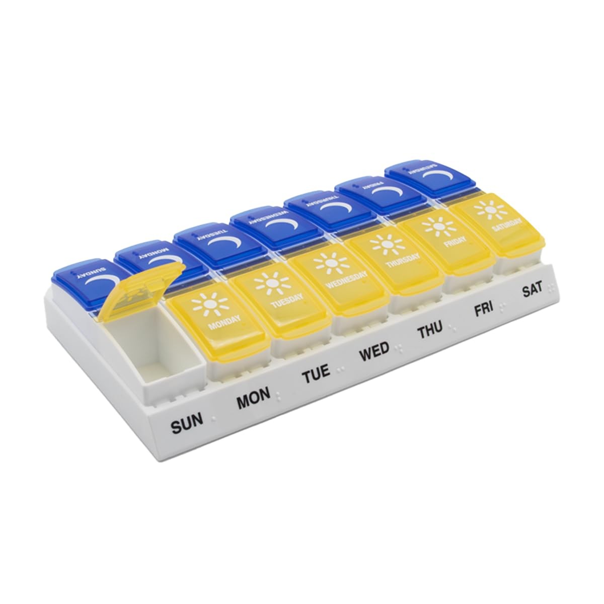 Weekly (7-Day) AM/PM Pill Organizer, Daily Vitamin Container and Medicine Box