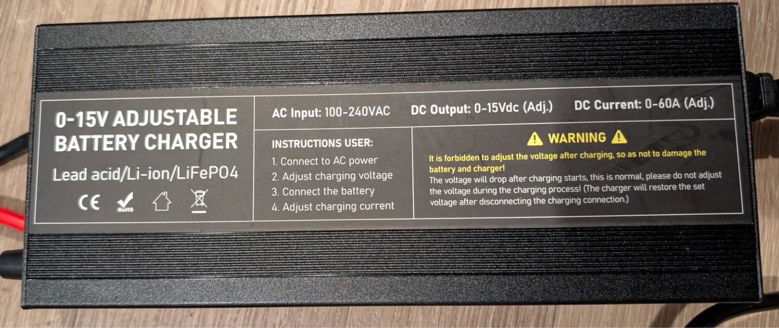 Lifepo4 /Lithium Battery Charger 12V 60A Charger Adjustable Current & Voltage!