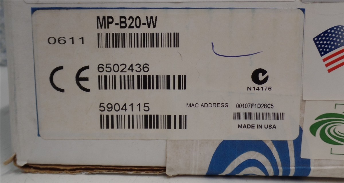CRESTRON 6502436 MP-B20-W Media Presentation Button Panel B20 White NEW