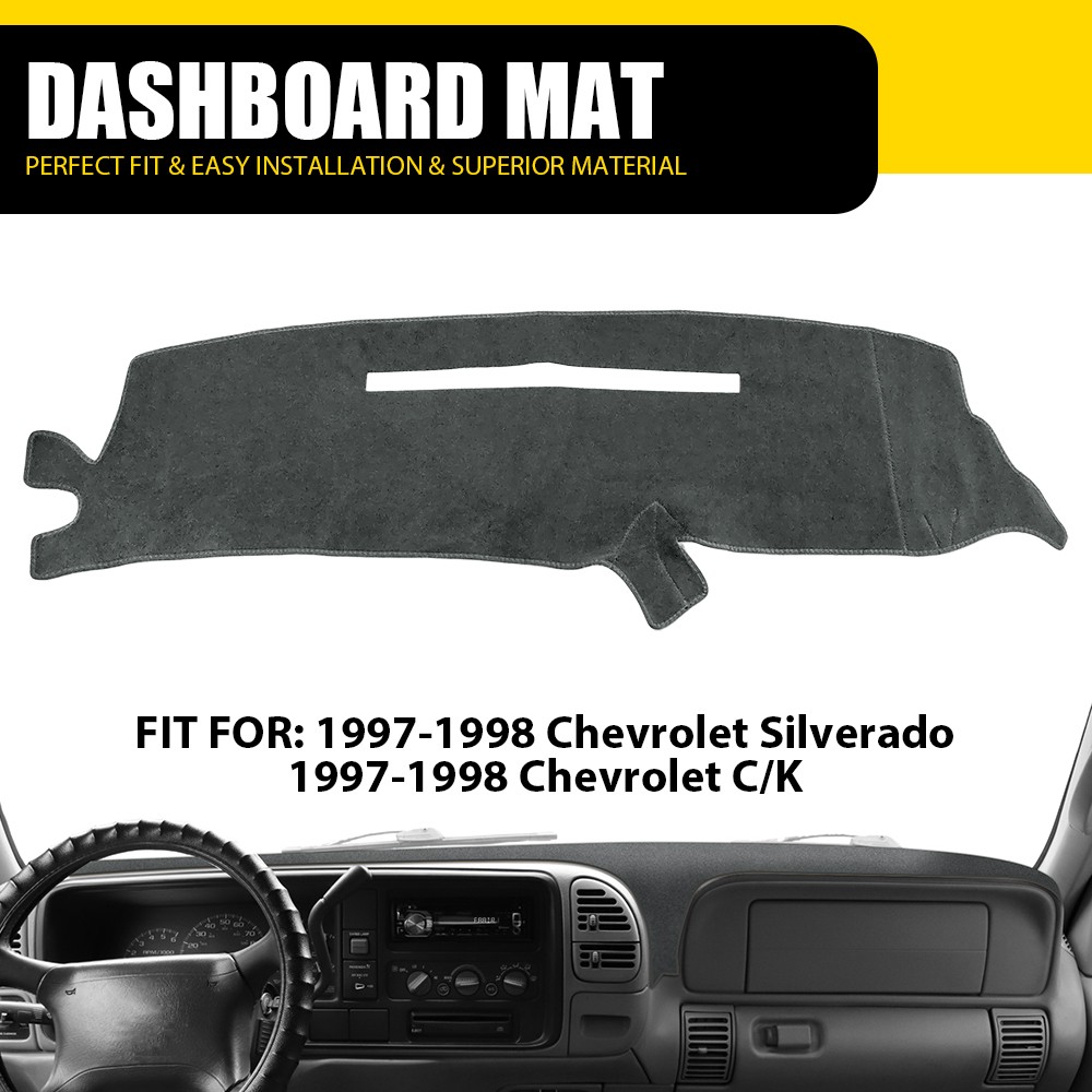 Dash Cover Mat Gray For 1997-1998 Chevrolet Silverado / C/K Cars Dashboard Pad A