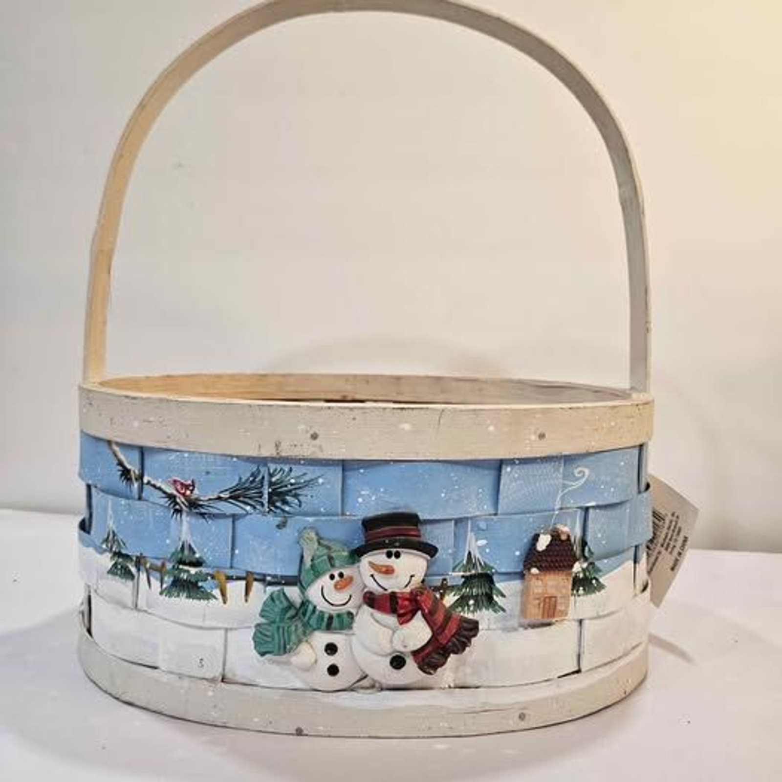 Snowman Christmas Holiday Basket Decor