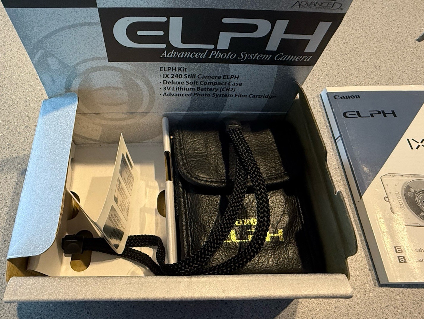 Canon ELPH IX 240 APS Camera/Case And Box, Manuals (not Tested) Read Description