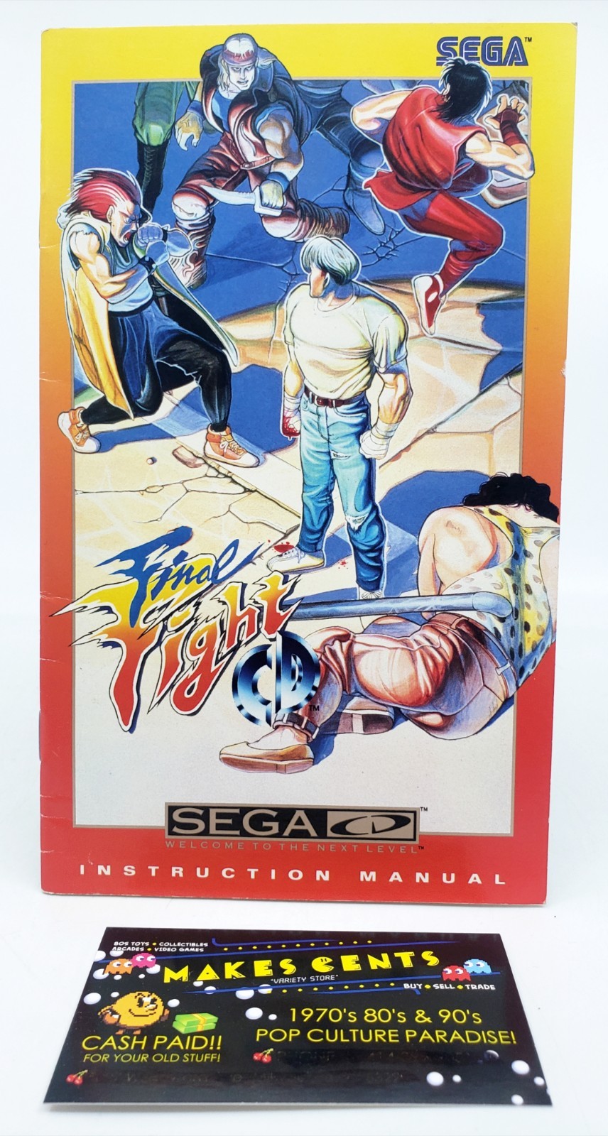 Final Fight CD (Sega CD, 1993) - Original Instruction Manual Only - w/ Reg Card