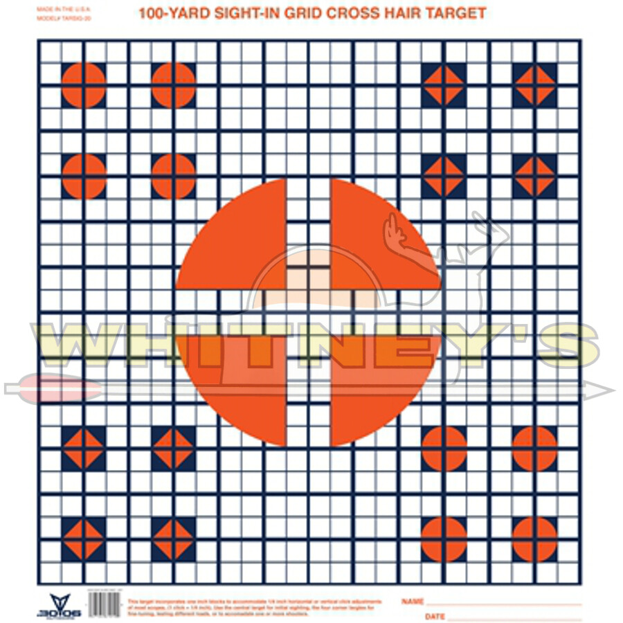 .30-06 Outdoors Sight in Grid CrossHair Target - 100yrd - 20pk - TARSIG-20
