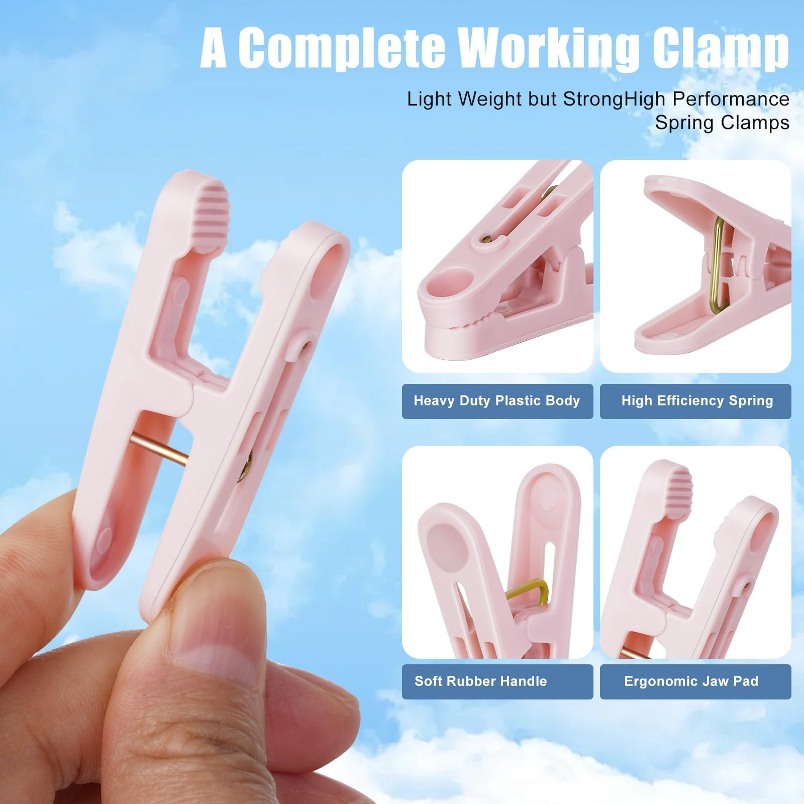 32 PCS Colored Plastic Clothes Pins Multi-Purpose Laundry Clips Package Clips