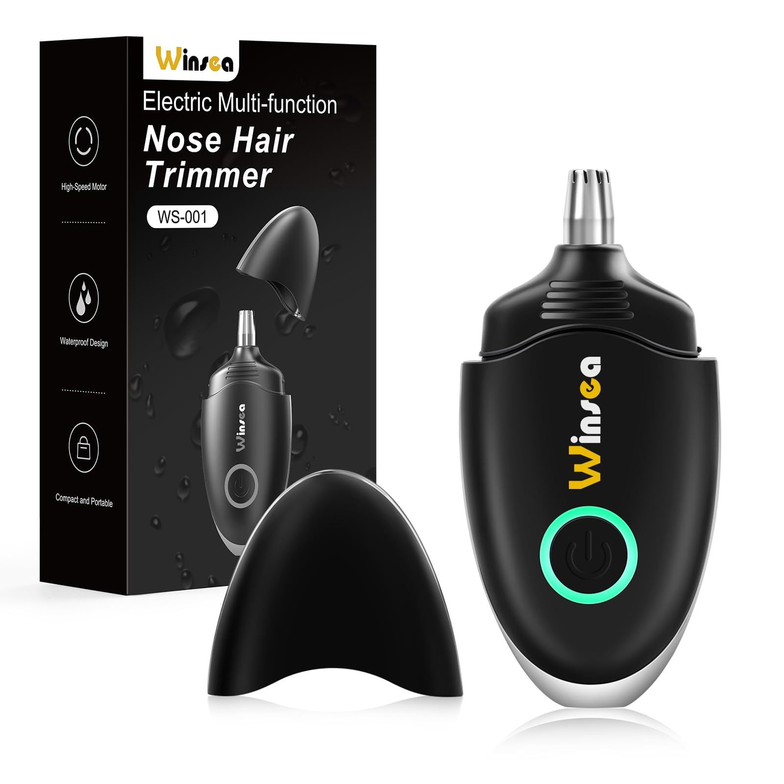 Winsea Ear and Nose Hair Trimmer for Men Women – Travel Trimmer, Black