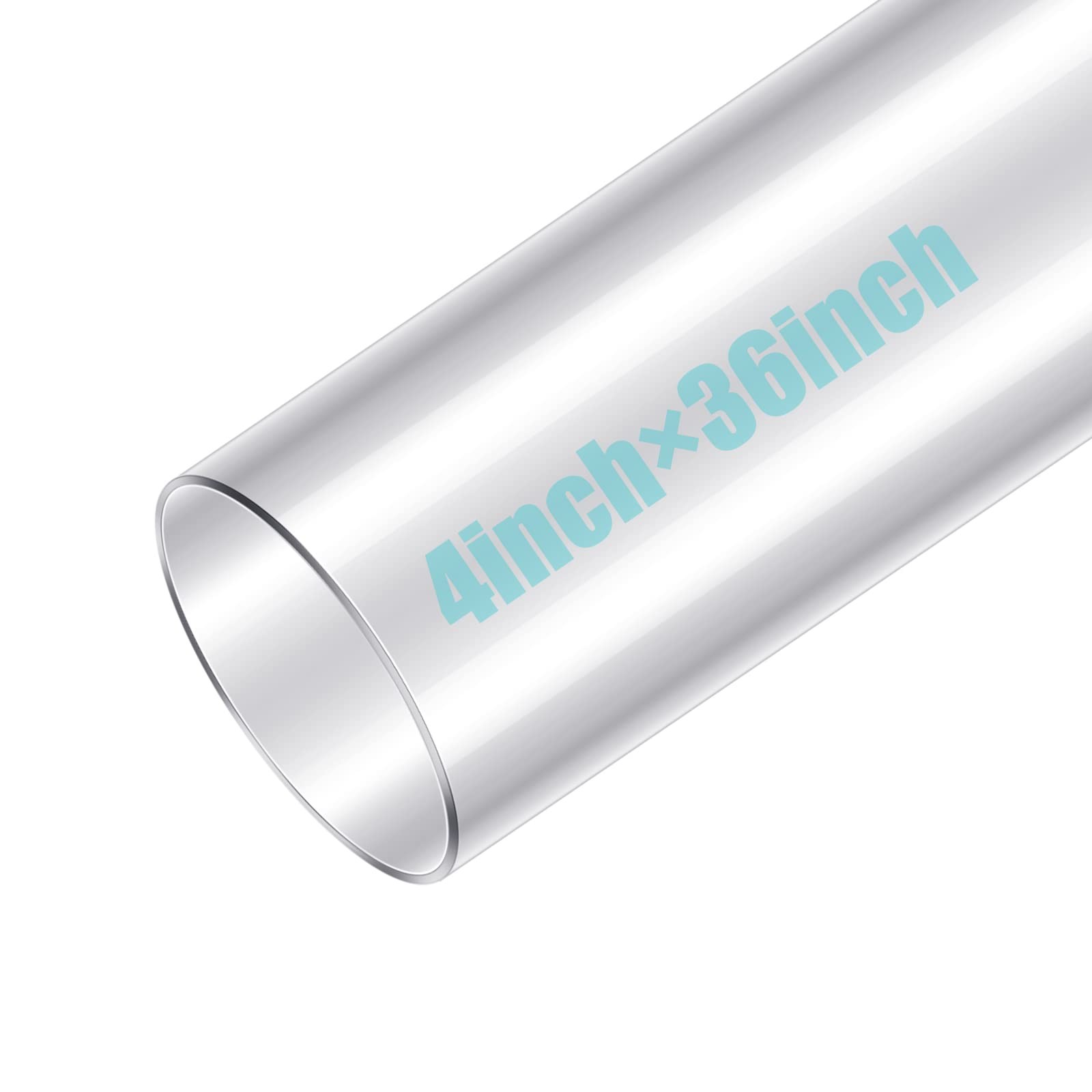 Geetery Clear PC Pipe Long Polycarbonate Round Rigid 4 x 36 Inch,
