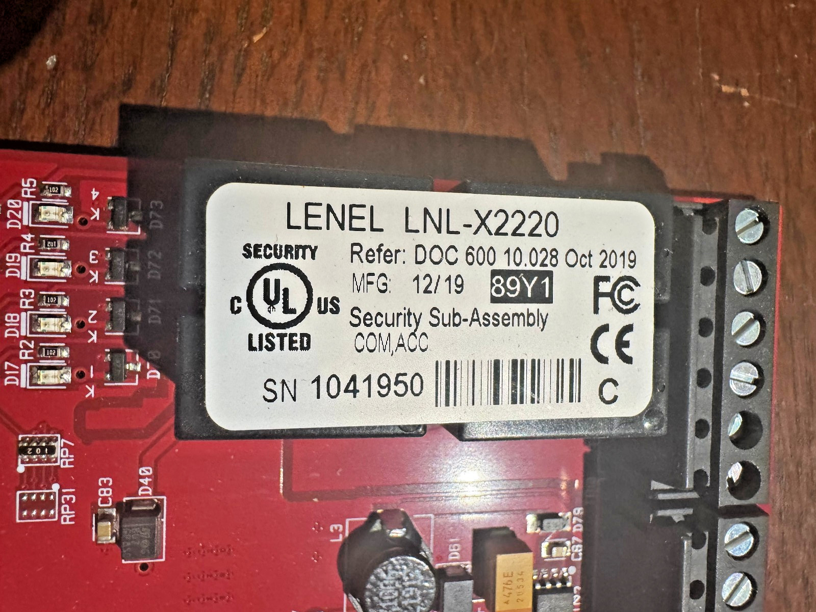 Lenel LNL-X2220 Intelligent Dual Reader Controller