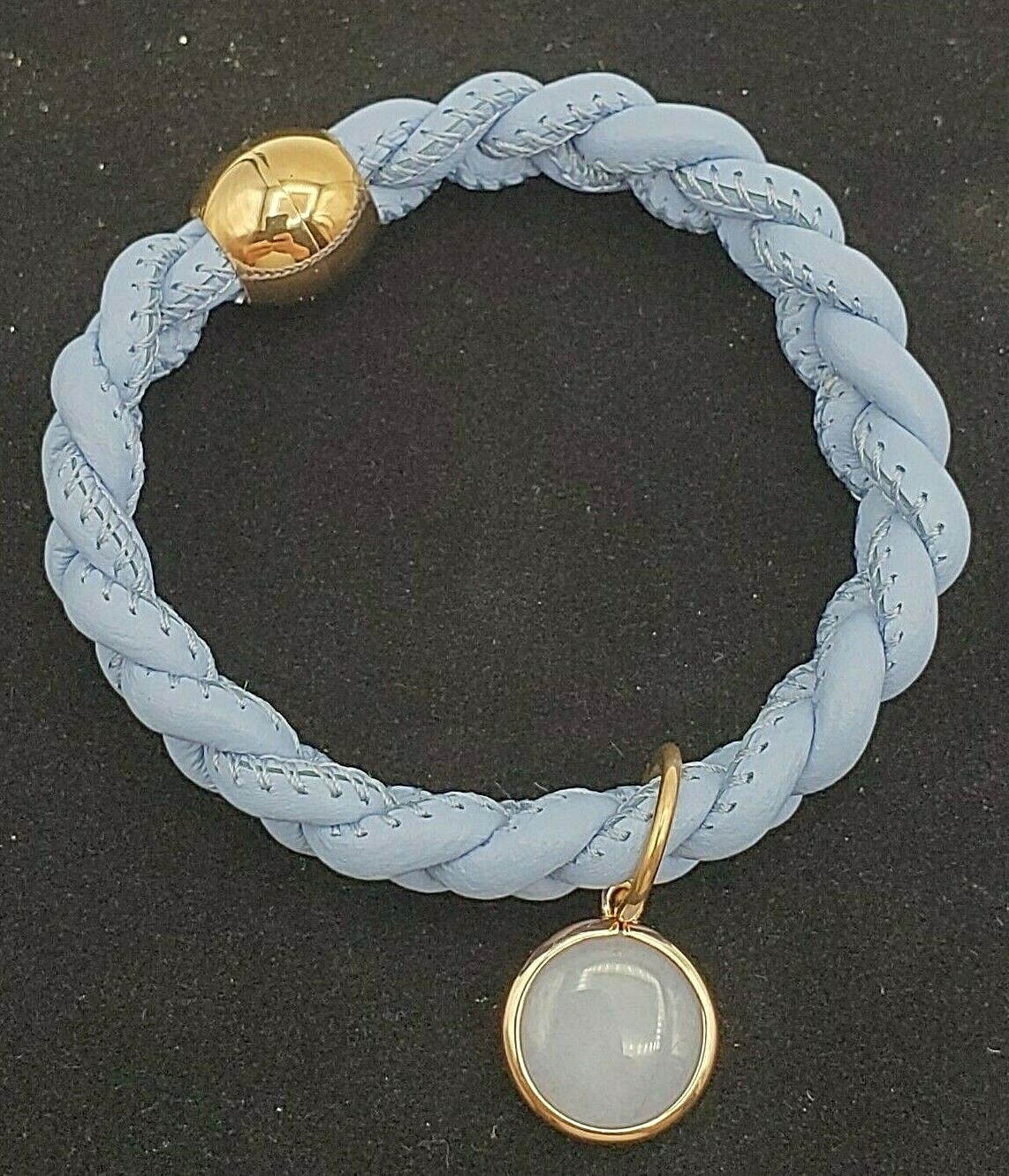 Perwinkle Blue Corded Bracelet Magnetic Clasp with Matching Gem Gift