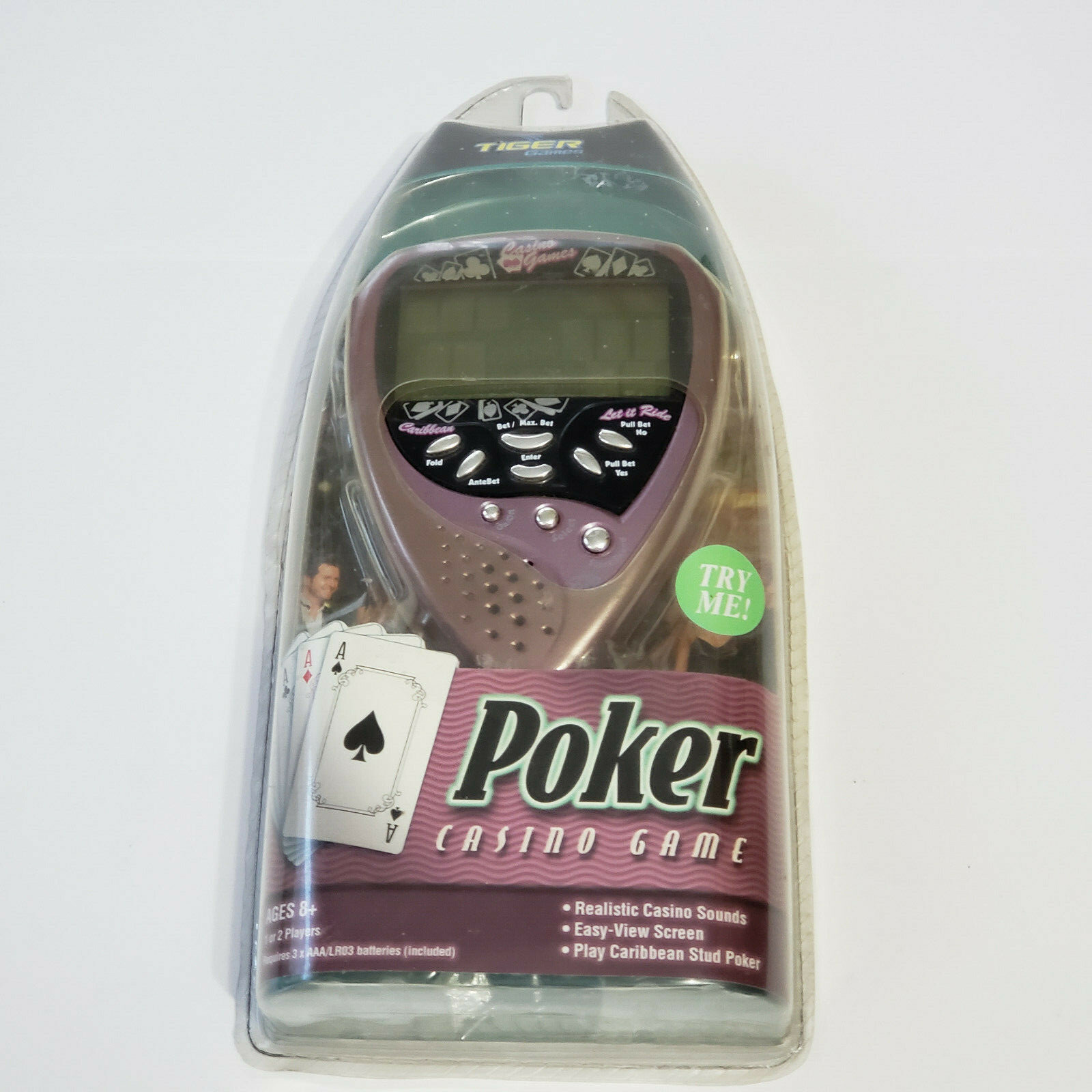 Hasbro Tiger Electronics Poker Casino Game--Caribbean Stud Poker-NIP