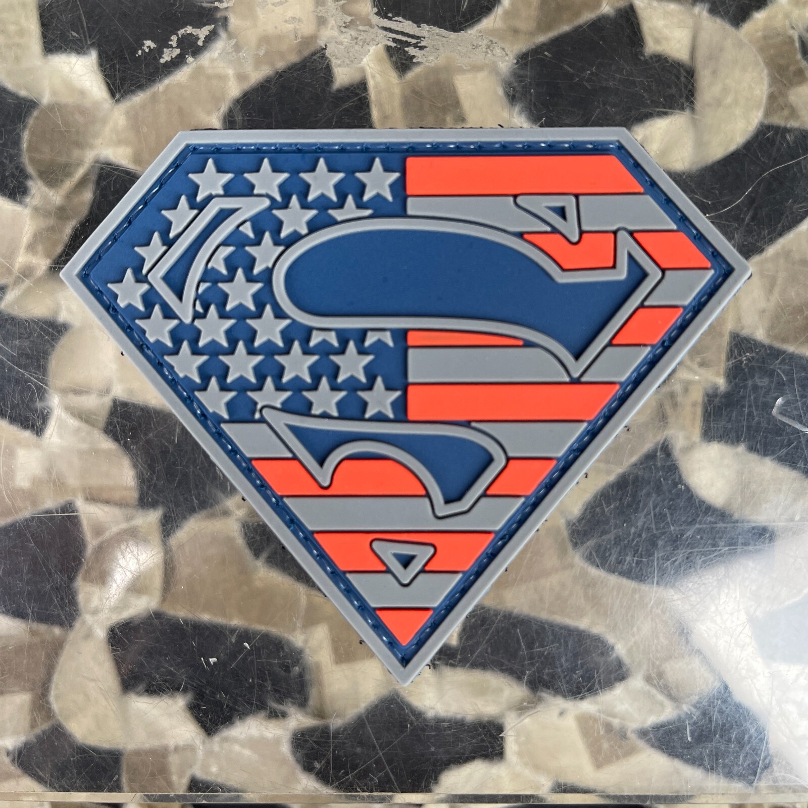 NEW US Flag Superman Shield PVC Patch (CR-YXRD)