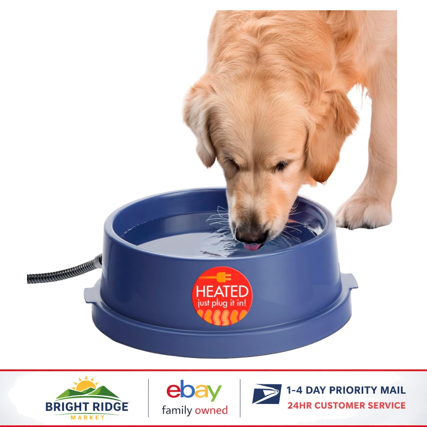 Anti-Freeze Heated Pet Bowl, 96 Ounces, Ideal for Cold Weather Conditions