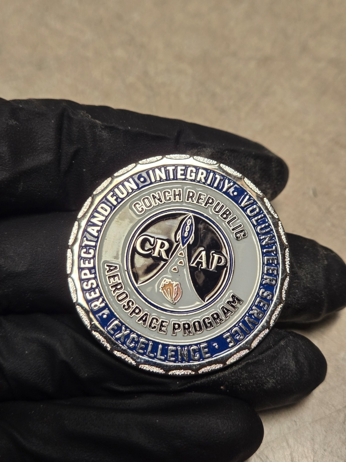 RARE Conch Republic Aerospace Program Challenge coin CR-AP