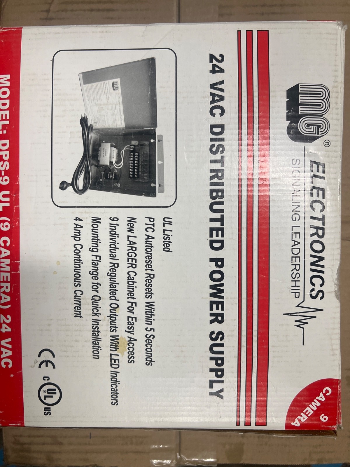 MG Electronics 24 VAC Distributed Power Supply 9 Camera DPS-9 UL PTC Autoreset