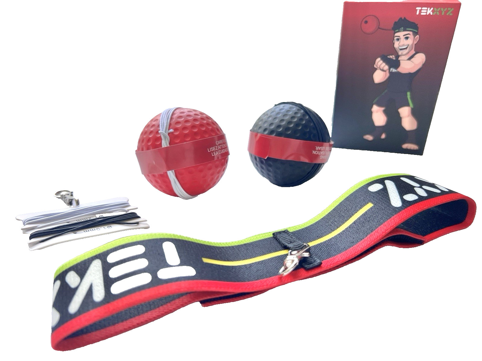 TEKXYZ Reflex Balls 2 Athletes Boxers Coordination Engage Fun Train Active Sport