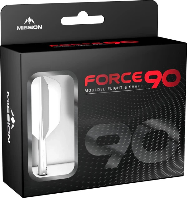 WHITE INTERMEDIATE SLIM MISSION FORCE 90 1 PIECE MOLDED SHAFT & FLIGHT SYSTEM