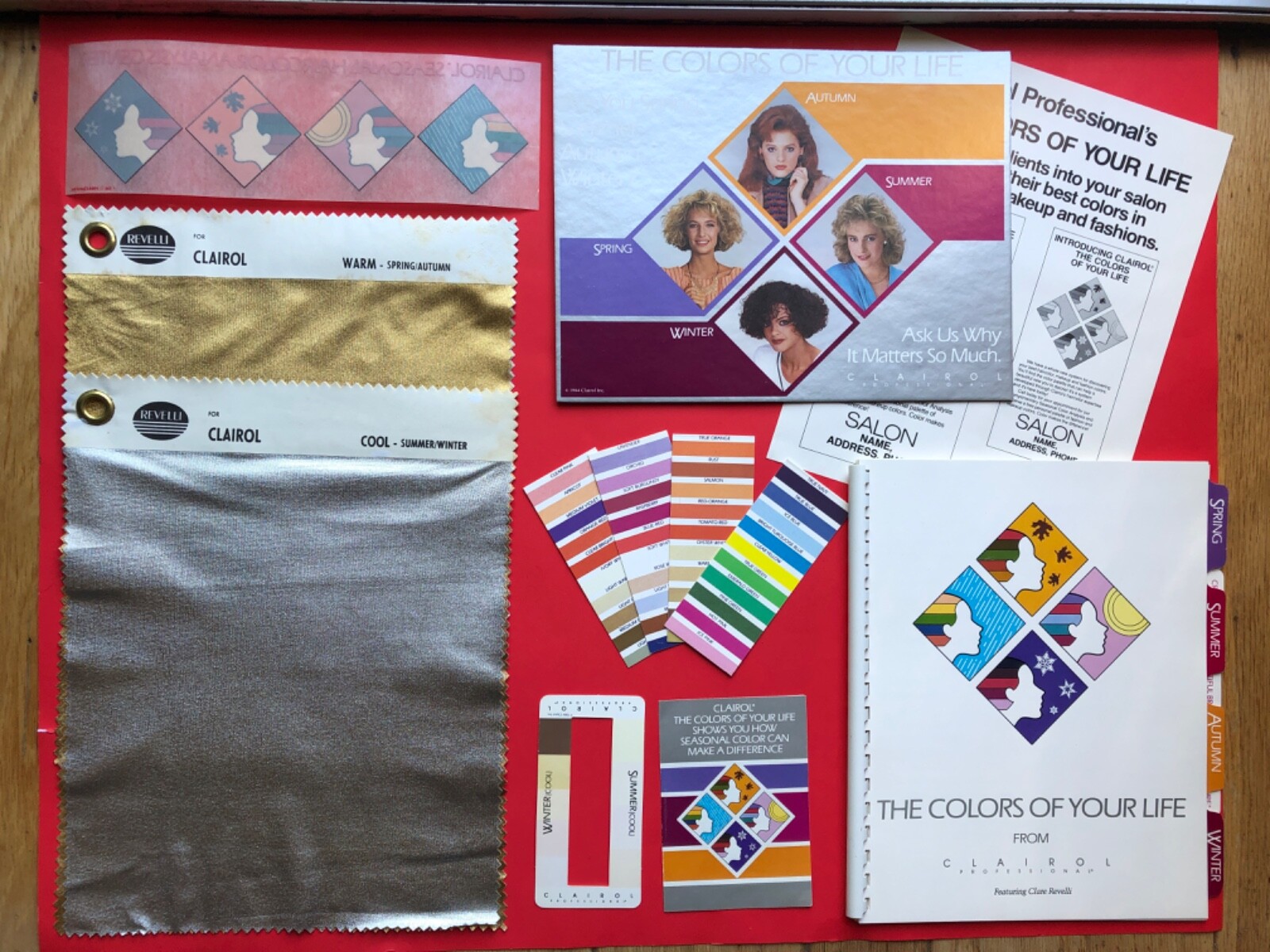 COLOR ANALYSIS - 4 SEASONS WITH COOL/WARM METALLIC DRAPES+PALETTES+'HOW TO' BOOK