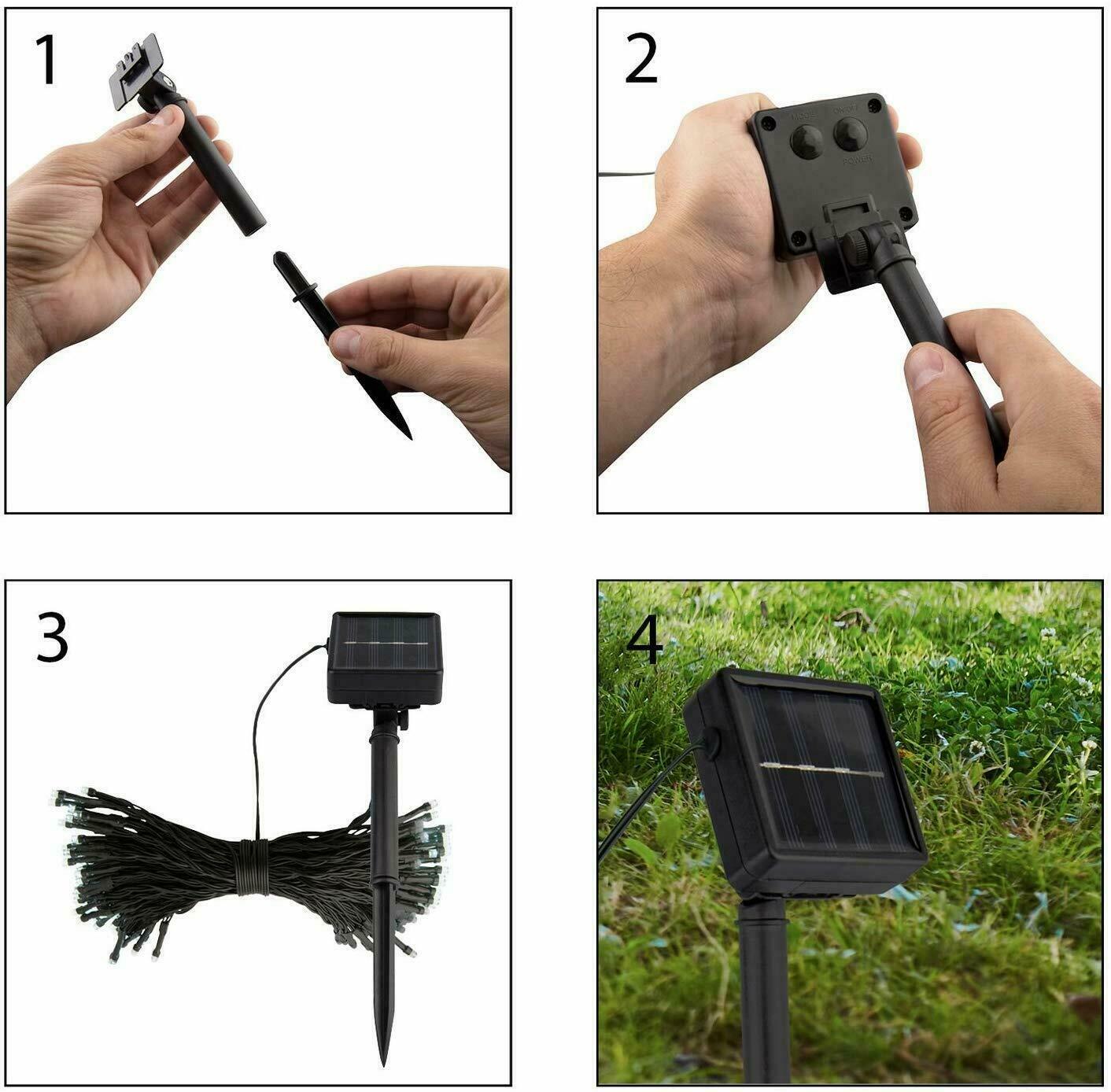 ORA LED Solar Powered String Lights with Automatic Sensor, Black, 112 Ft