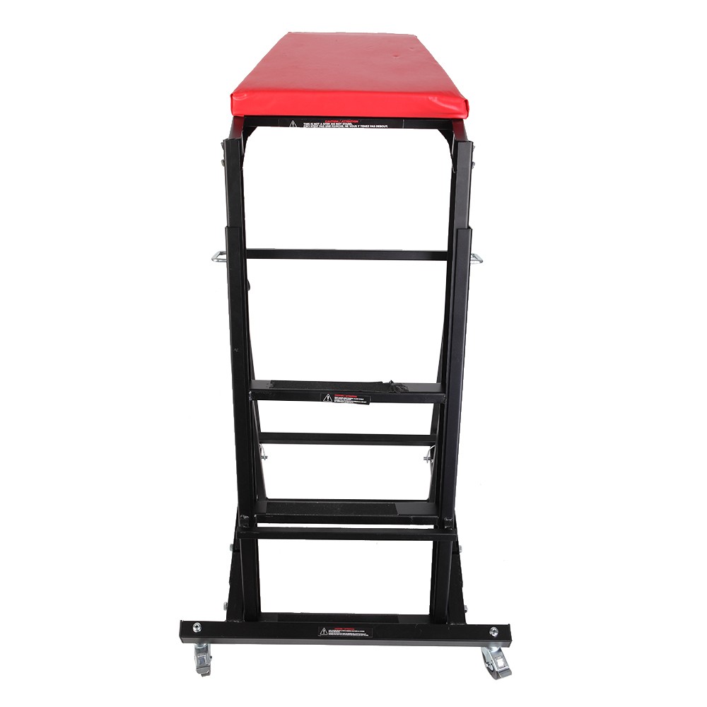 Folding Rolling Creeper Seat, Adjustable Workshop Mechanic Stool for Garage