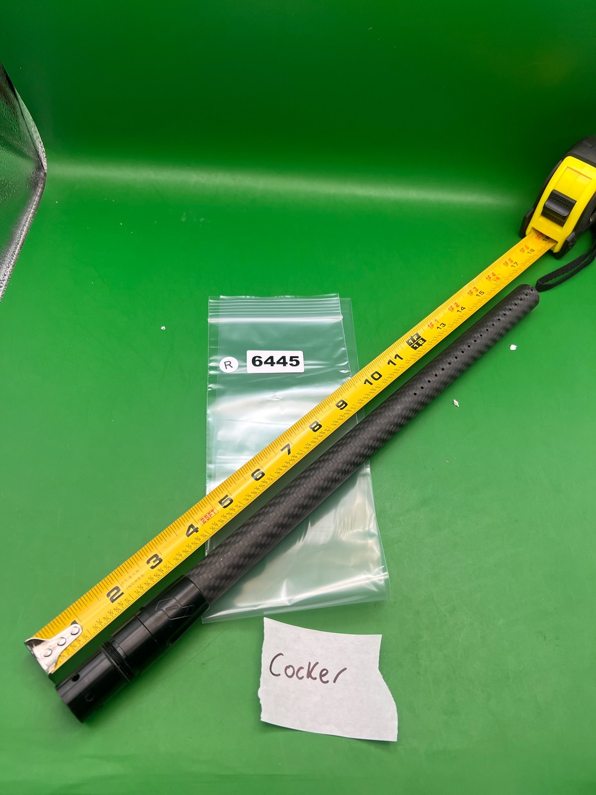 Deadly Winds Carbon Fiber Paintball Barrel Cocker Thread Black 14in