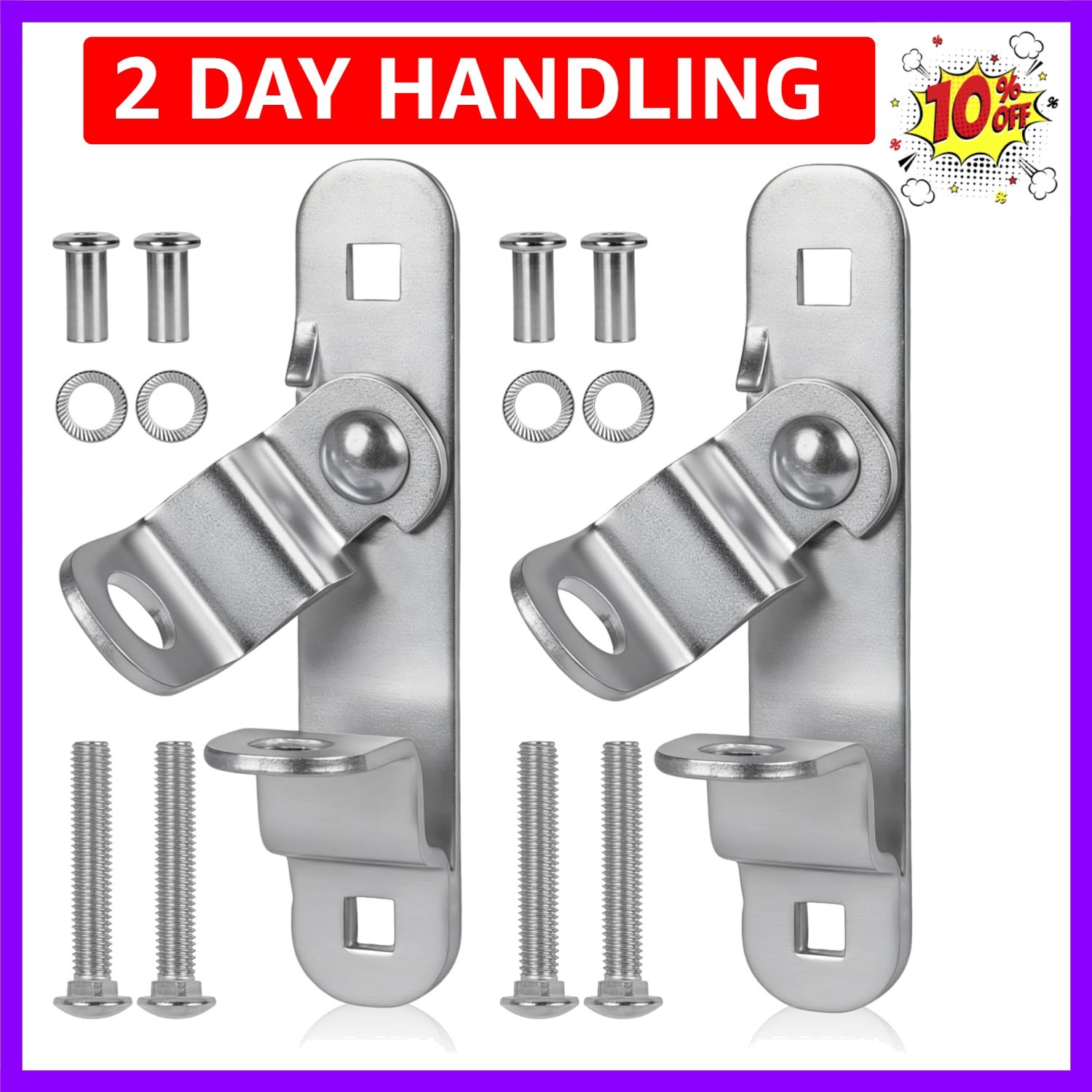 Heavy-Duty Trailer Door Hasp with Buckles, 2 Pack | Enclosed Cargo Door Latch...