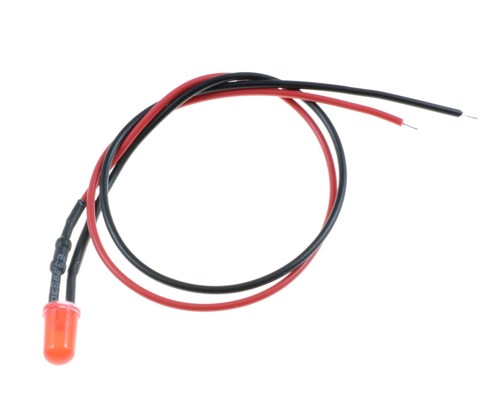 10 x Red Diffused Lens Prewired 5mm LED 20cm 12V