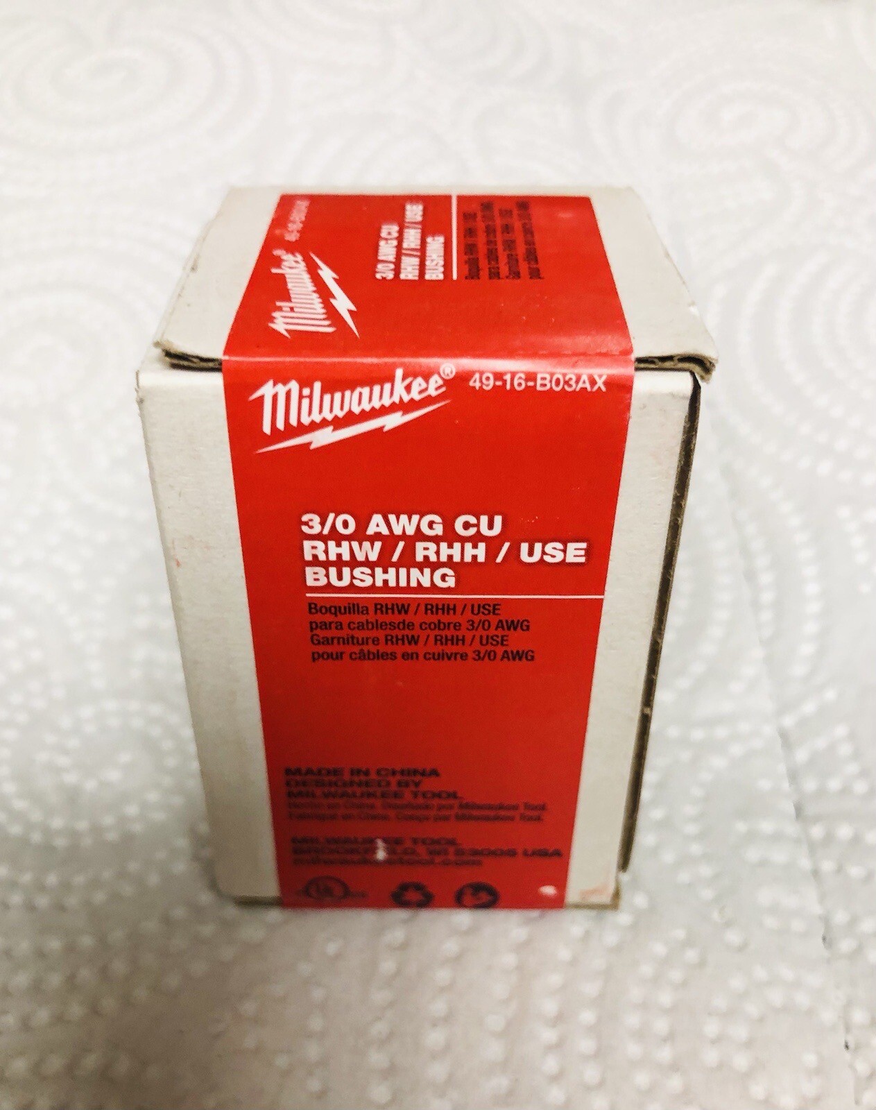 Milwaukee 49-16-B03AX 3/0 AWG Cu RHW / RHH / USE Bushing