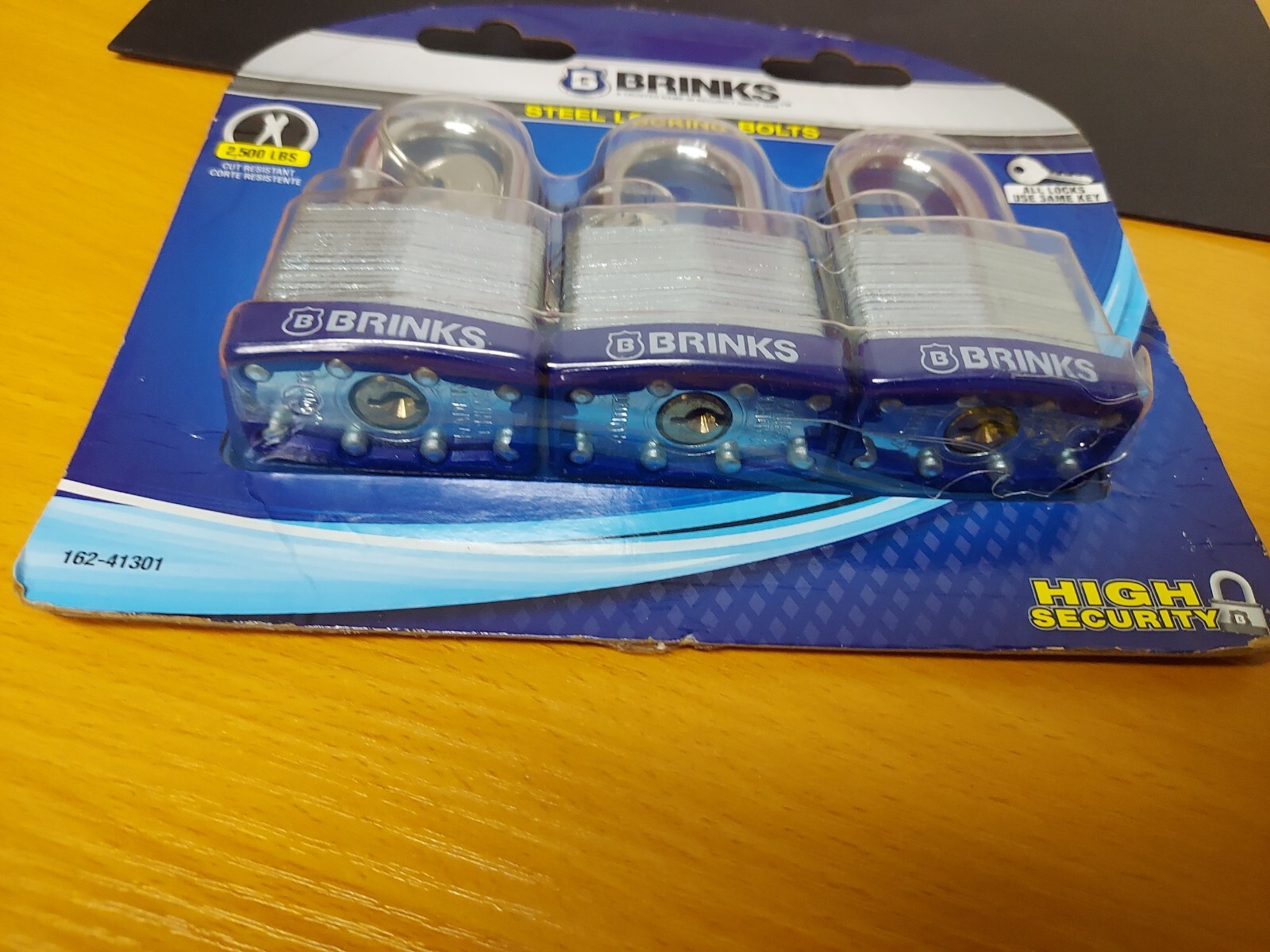 3- BRINKS Brand Padlocks 162-41301 High Security Steel Locking Cut Resistant