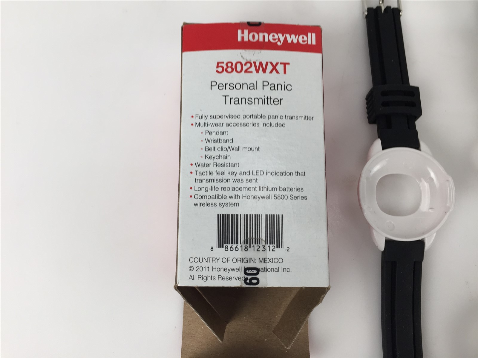 Honeywell 5802WXT Single-Button Wireless Personal Panic Transmitter - White