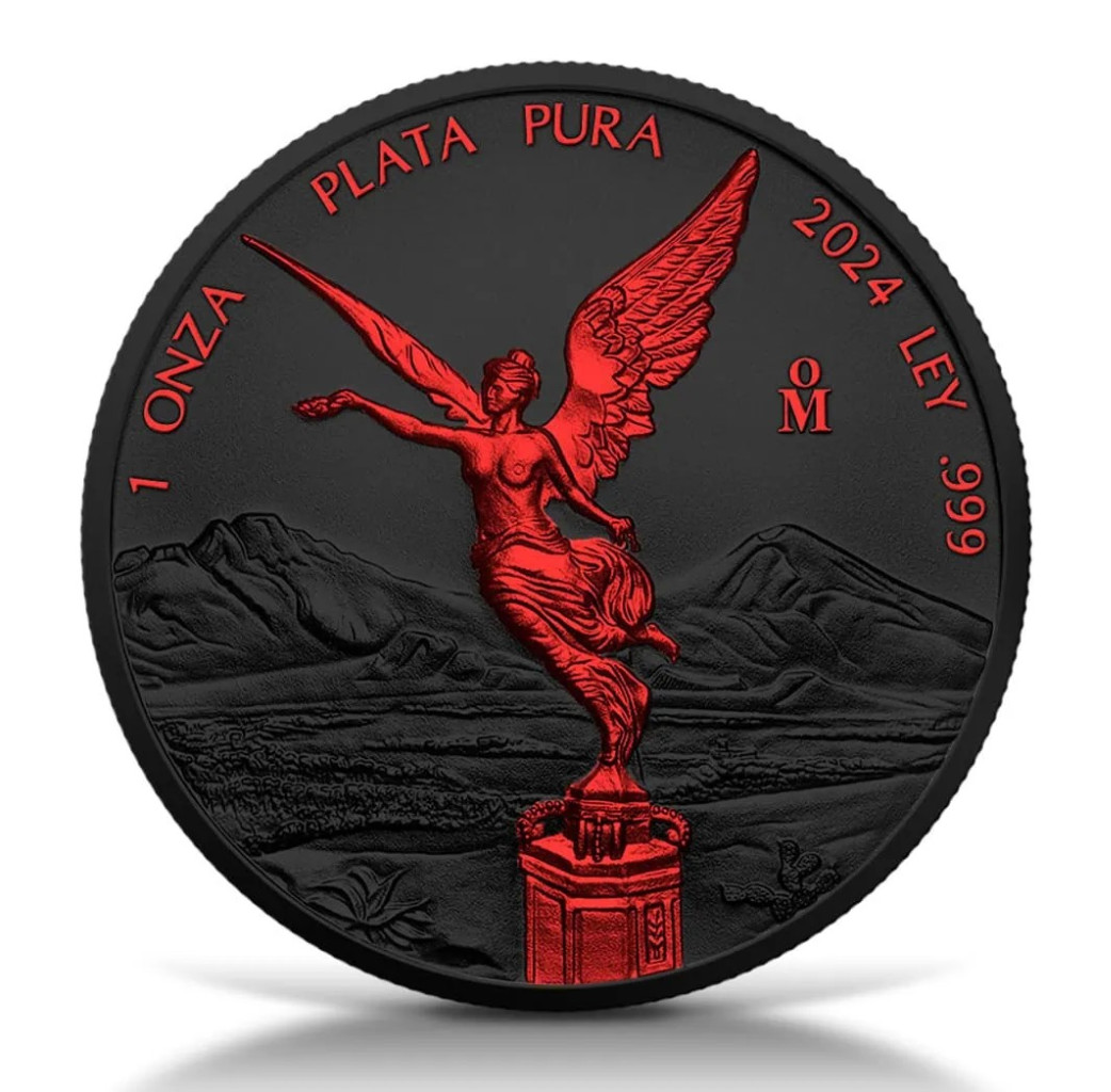 2024 Mexico Libertad Black Platinum Fire Edition 1 oz 999 Silver Coin