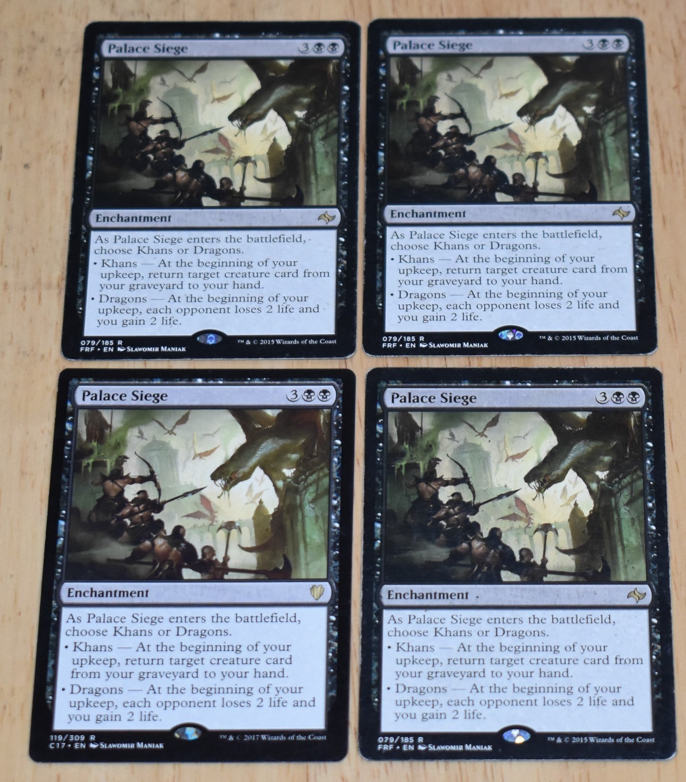 MTG 4x Rare Black Enchantment Palace Siege
