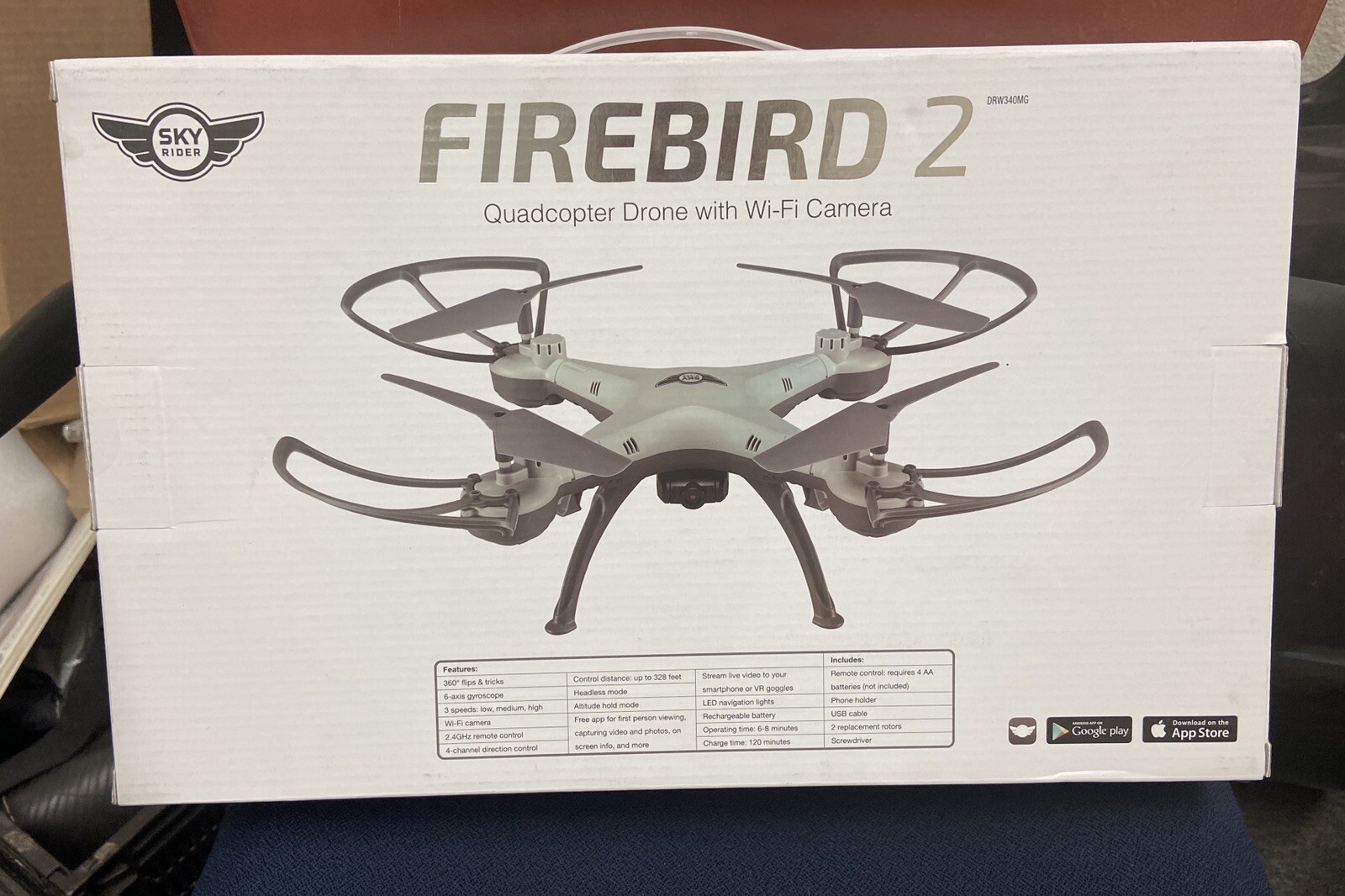 Firebird 2 Quadcopter Drone Wi-Fi Camera, Remote Control, Phone Holder DRW34 0MG