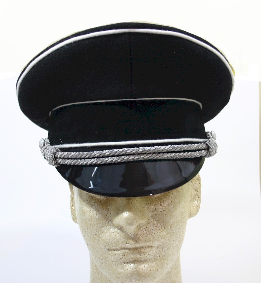 GERMAN WW2 BLACK OFFICERS VISOR CAP TYPE 2 (E005) SIZE 59