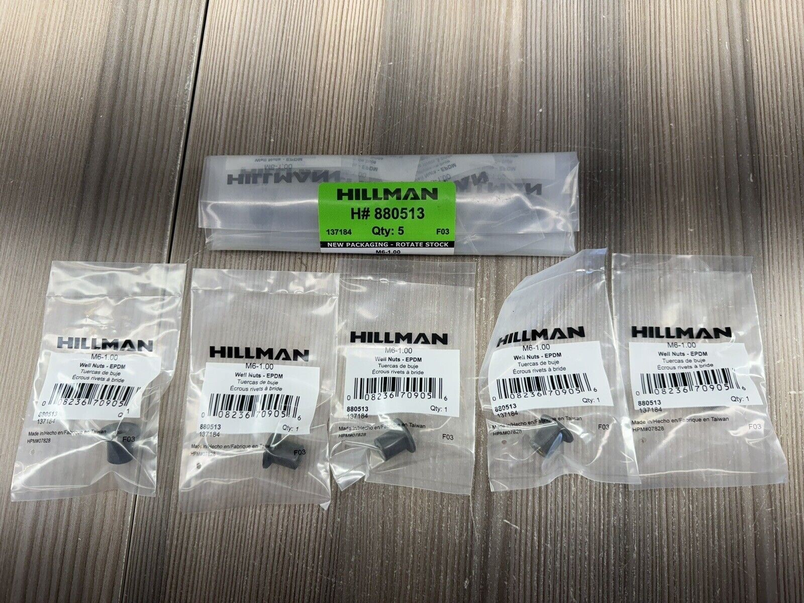 Lot of 5 M6 x 1 x 15.88 mm Hillman Expansion Well Nut New In Package