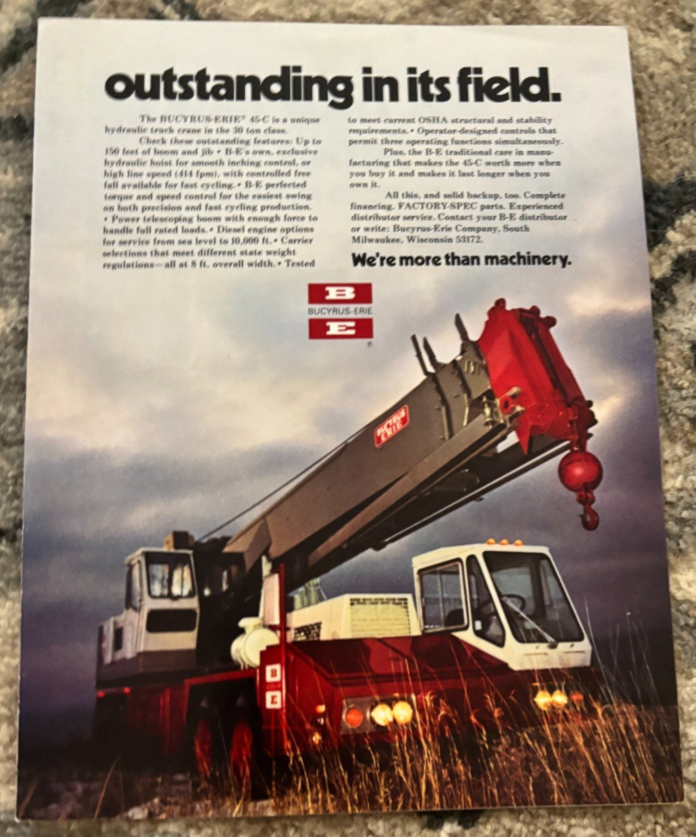 Bucyrus Erie 45-C Truck Crane Brochure FCCA25