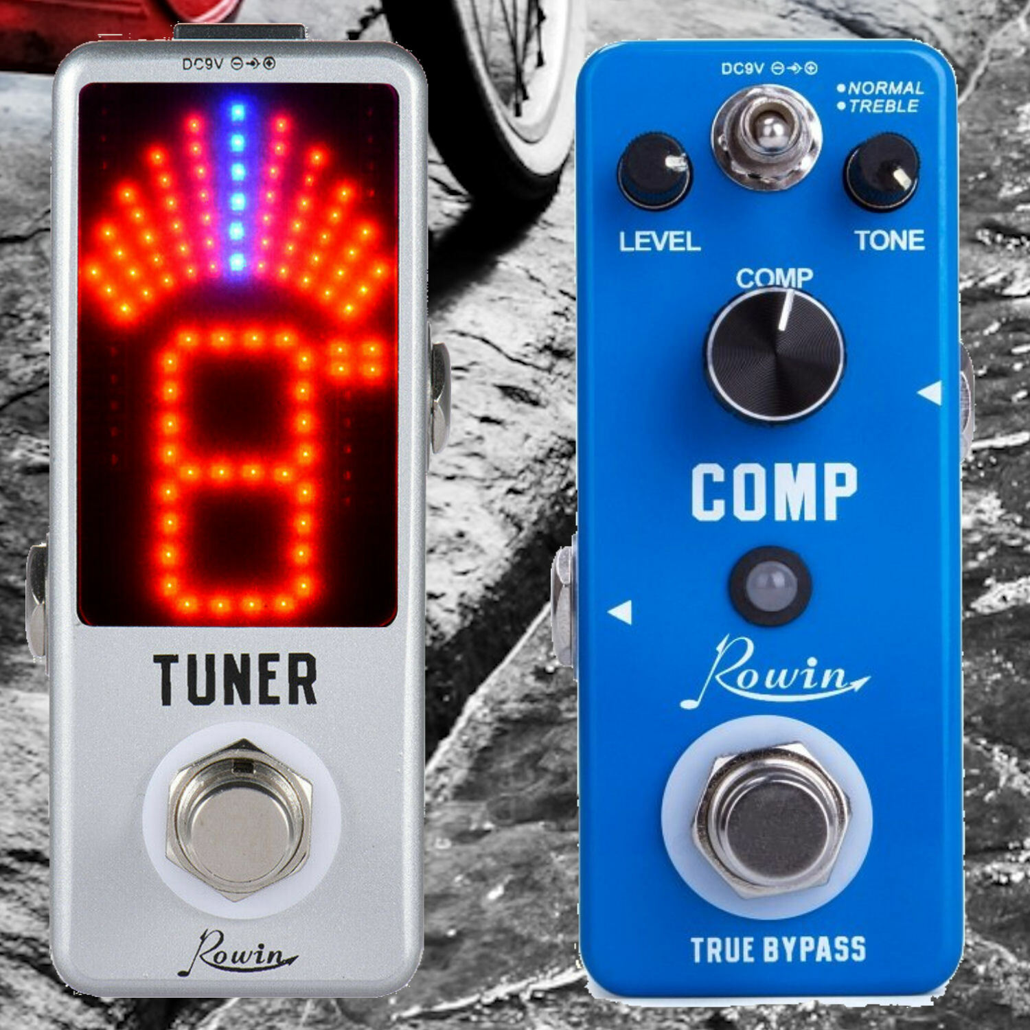 Rowin LEF-333 COMP Compressor Guitar or Bass Pedal Effect Pedal + Tuner New