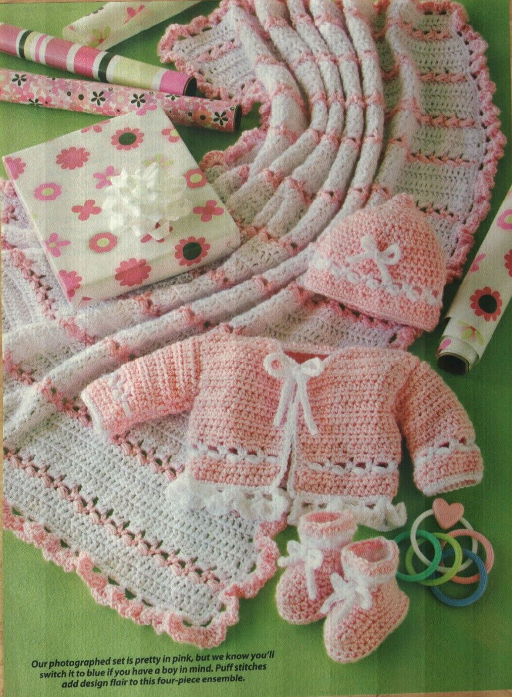 LAST-MINUTE QUICK BABY SET SWEATER HAT BOOTIES CROCHET PATTERN INSTRUCTIONS