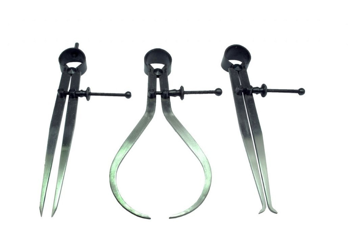 New Spring Caliper 6" / 150mm - 3 Piece Set Inside Outside Divider