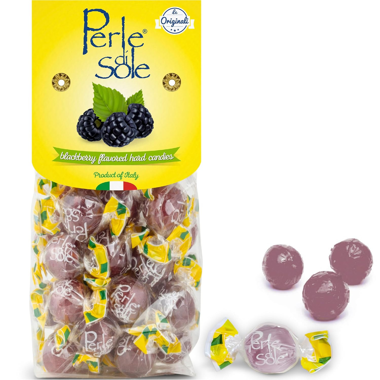 Perle Di Sole Blackberry Italian Hard Candy Individually Wrapped - Blackberry Ca