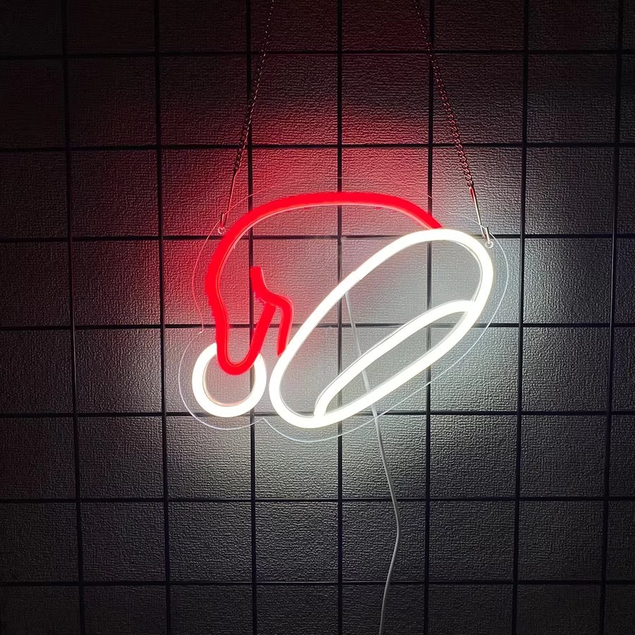 16"x14" Christmas Hat Kids Gift LED Neon Sign With Dimmer USB Powered Light Lamp