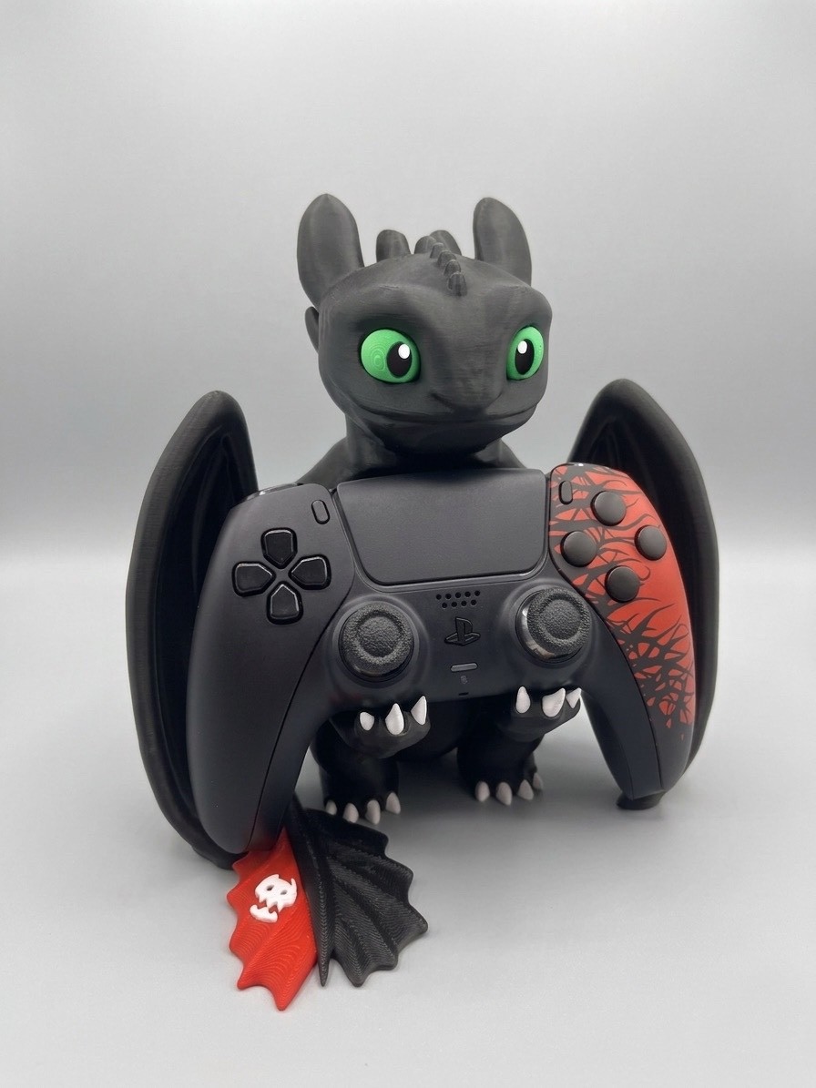 Dragon Controller Holder 3D Print Phone Stand Gaming Desk Organizer