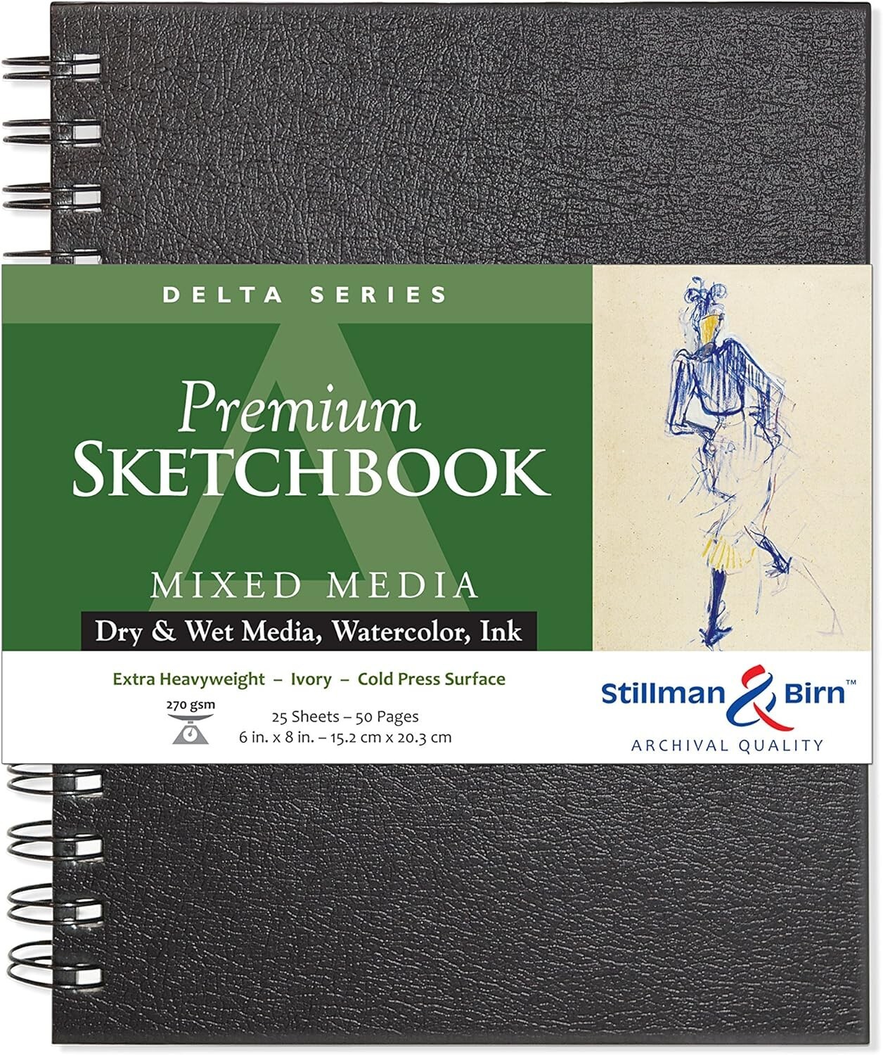 Stillman & Birn 600680 Delta Series 6" x 8" Wirebound Premium Sketchbook